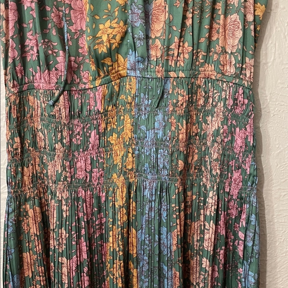 Current Air Green Floral Mini Dress Size Large - Picture 6 of 8